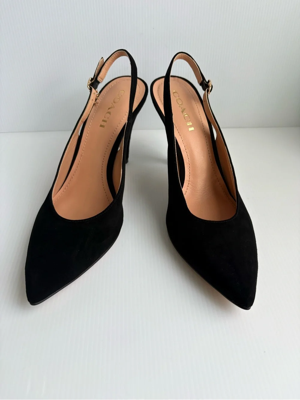 Coach Sutton Suede Slingback  Pumps/Heels  Size 9.5 Black NWOT